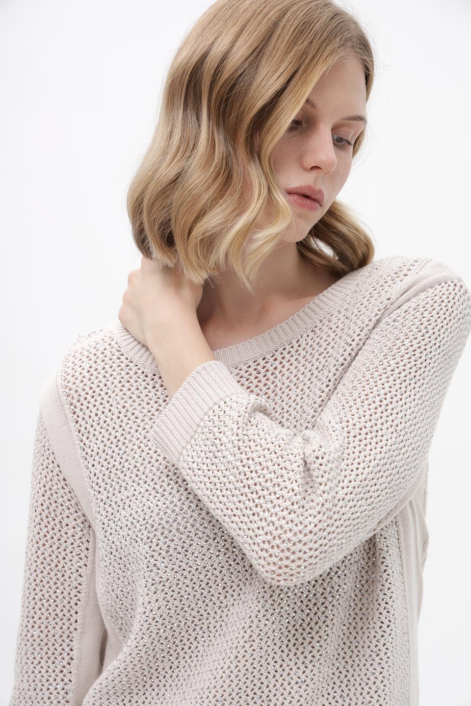 Пуловер Monari с ажурной вязкой