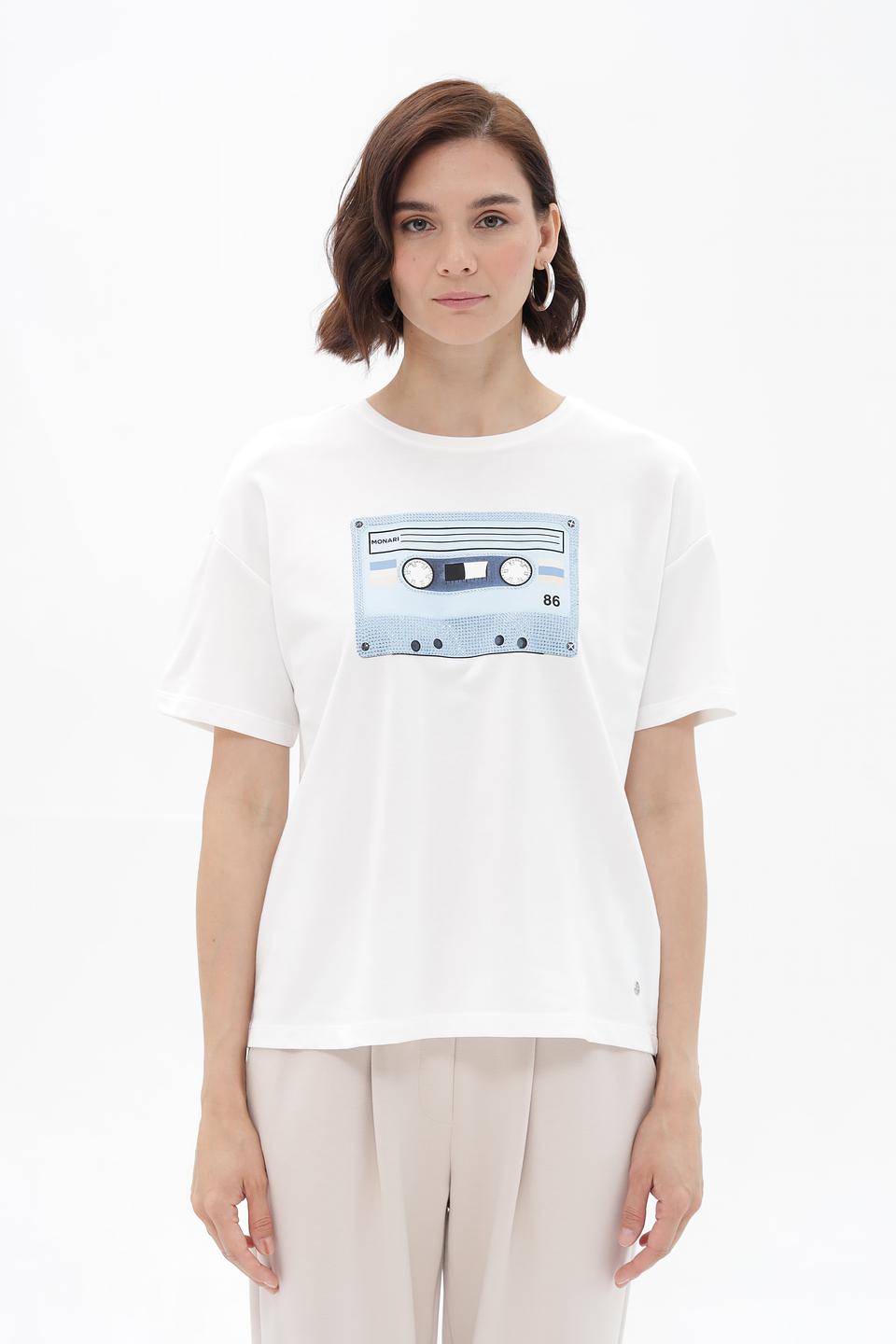 Футболка Monari с принтом кассеты