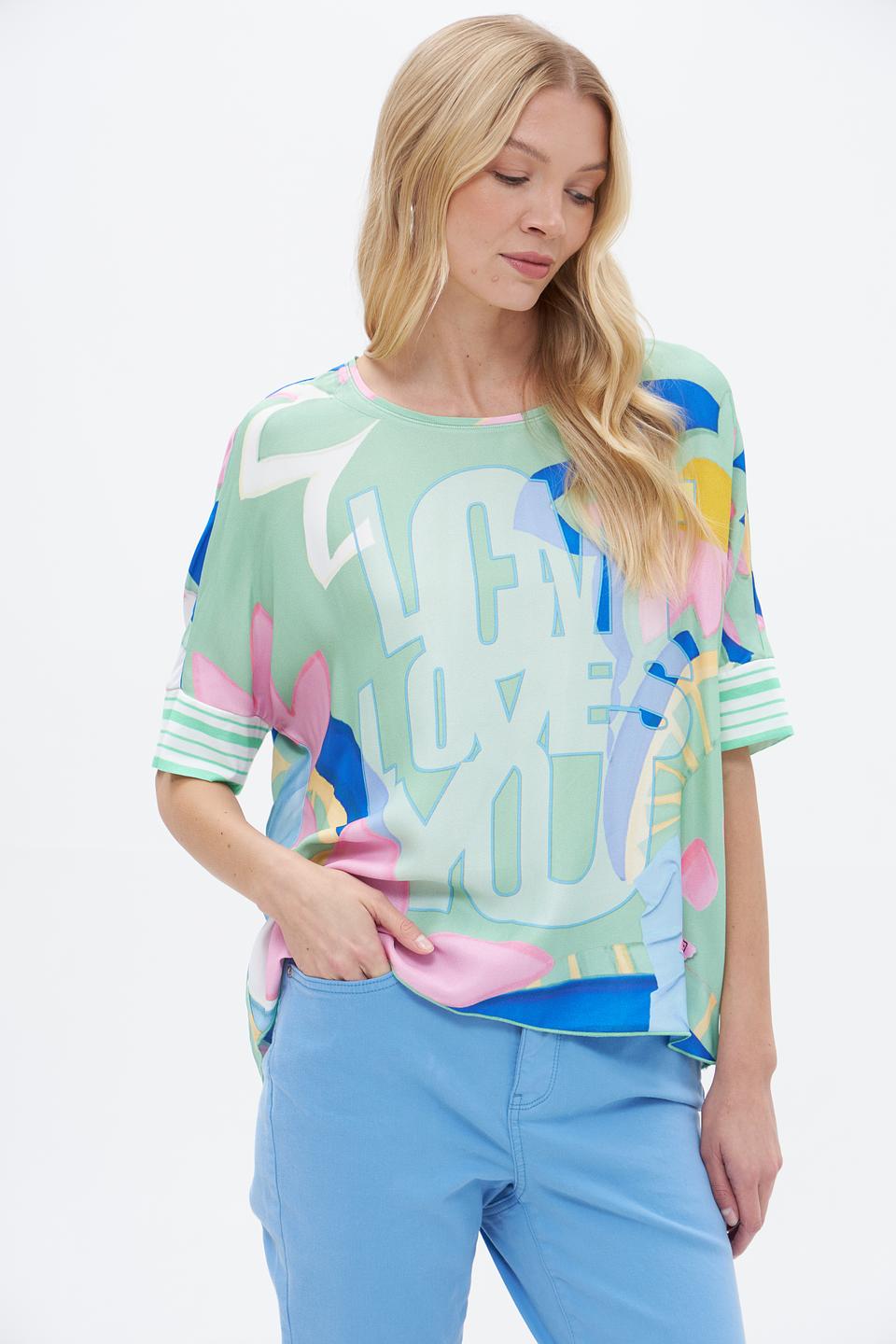 Блузка Lecomte с принтом 'I Love You'