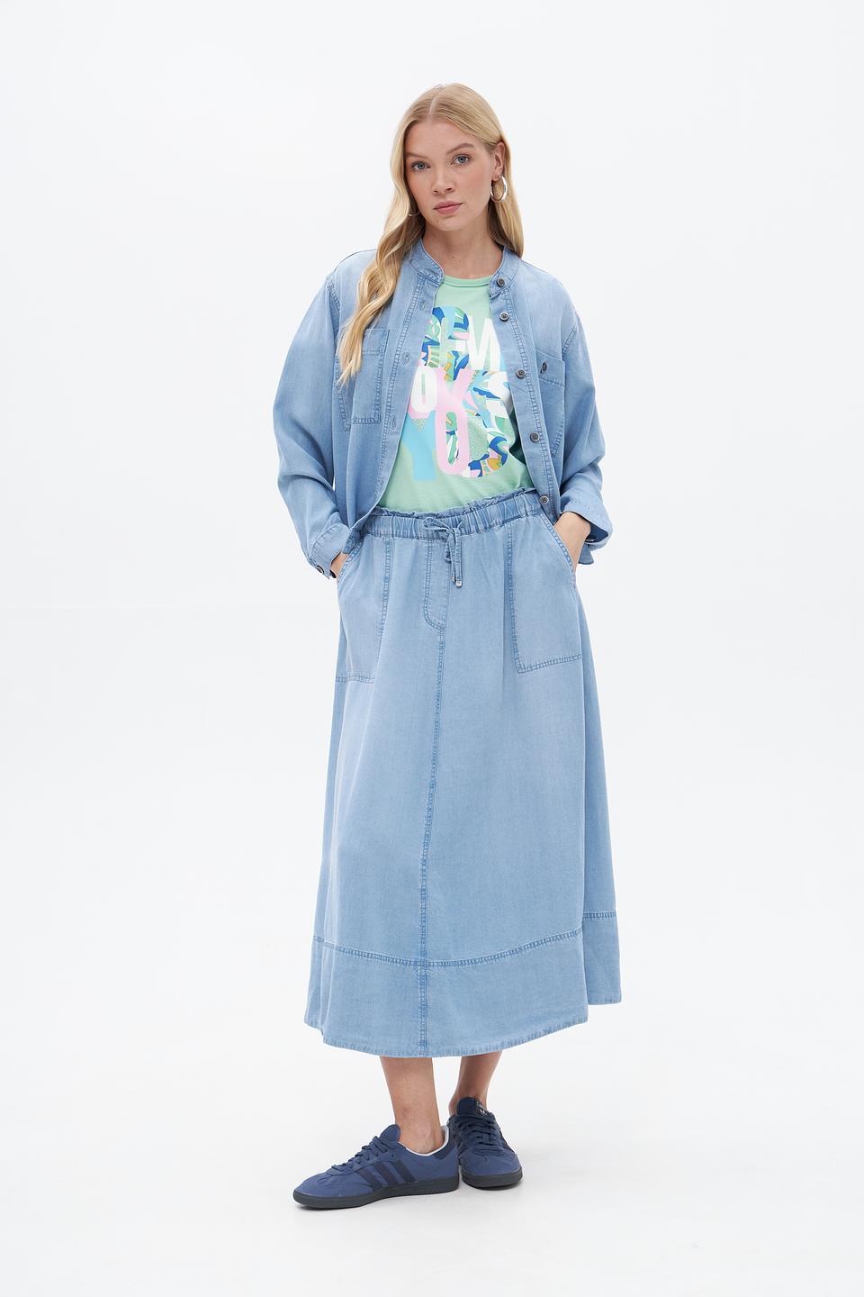 Юбка Lecomte из лиоцела голубая