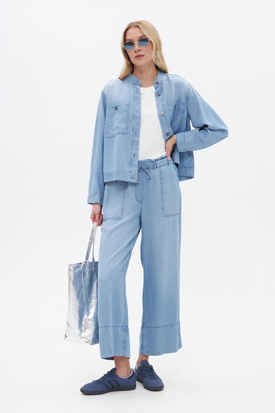 Брюки Lecomte кюлоты светло-голубые