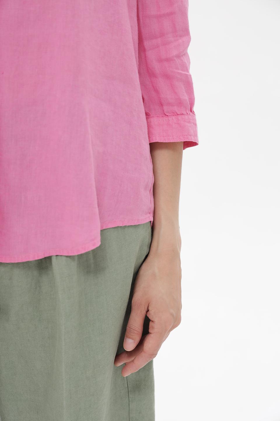 Блузка Oui женская розовая льняная