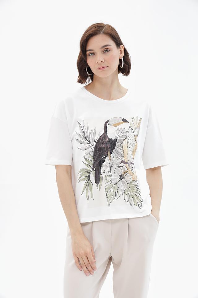 Футболка Monari с тропическим принтом