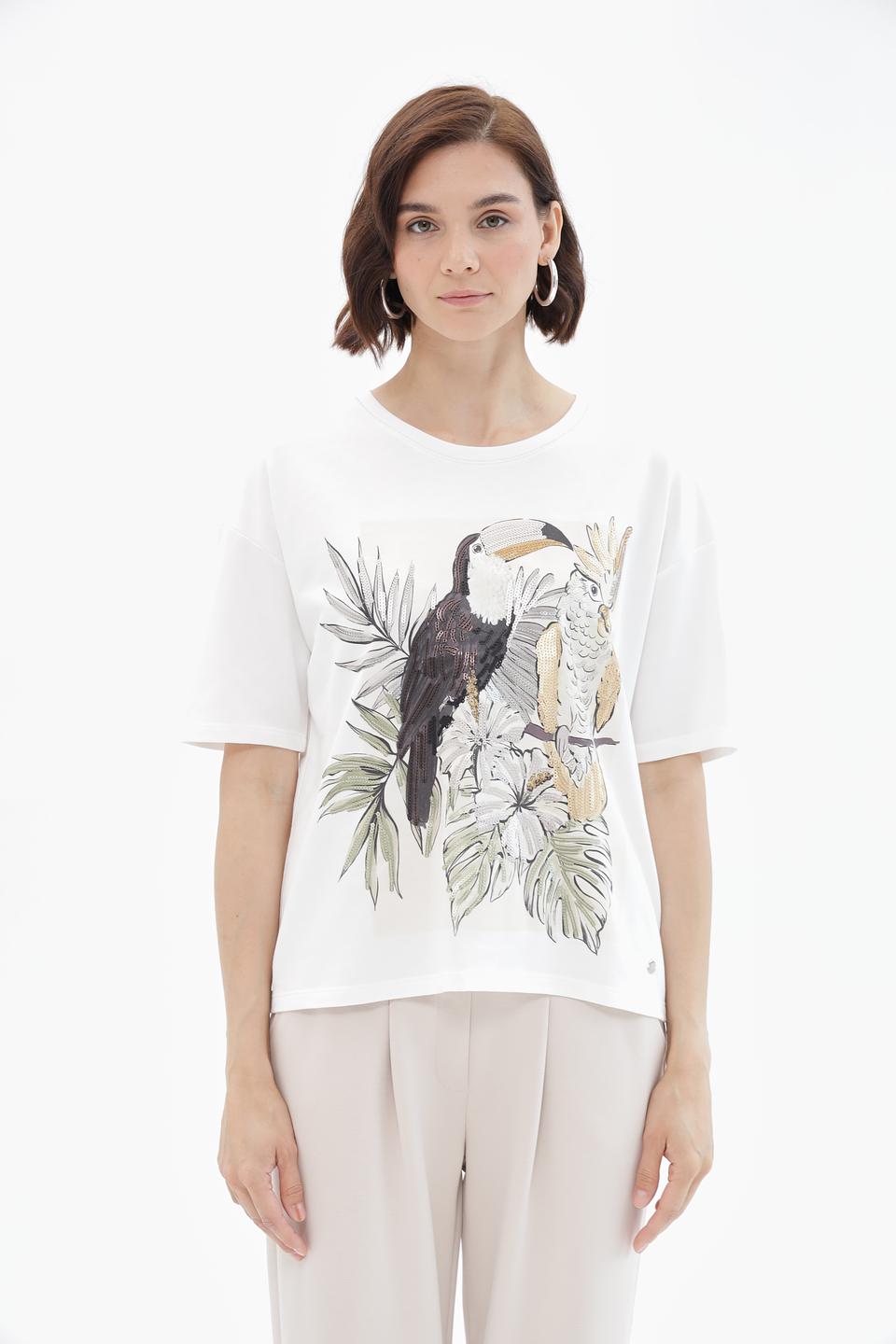 Футболка Monari с тропическим принтом