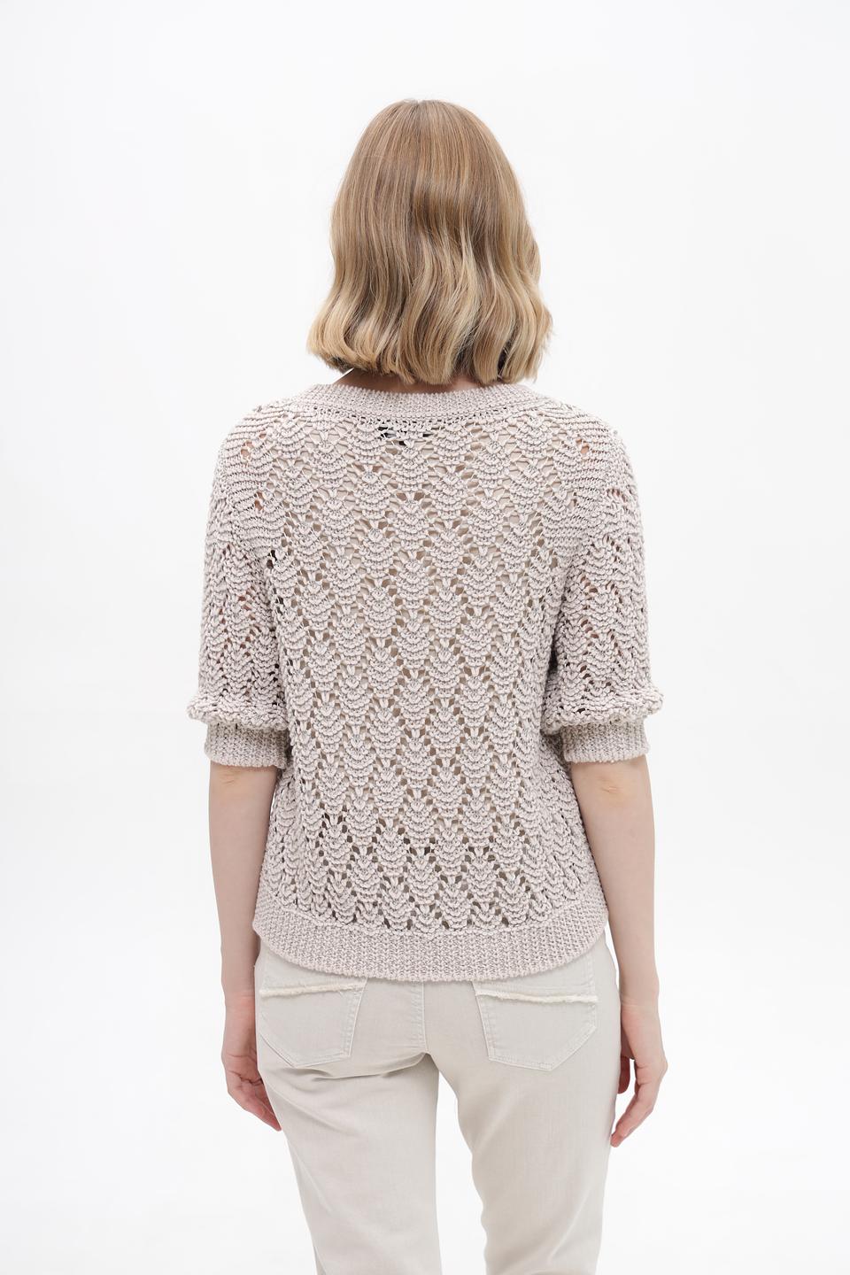 Пуловер Monari бежевый ажурный