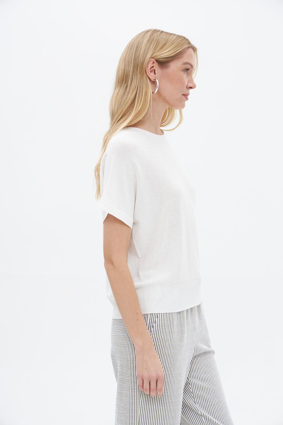 Пуловер Lecomte женский белый с коротким рукавом