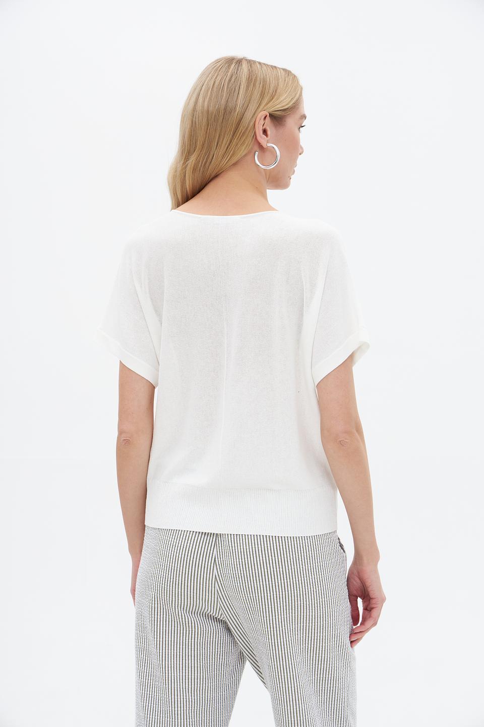 Пуловер Lecomte женский белый с коротким рукавом