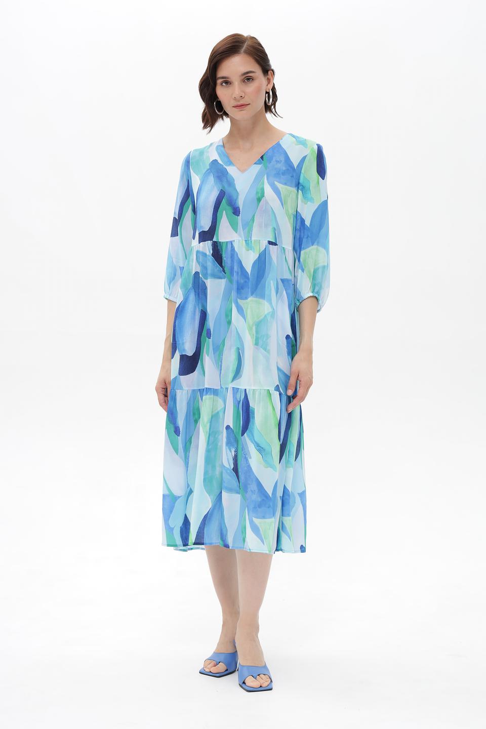 Платье Lecomte с абстрактным принтом