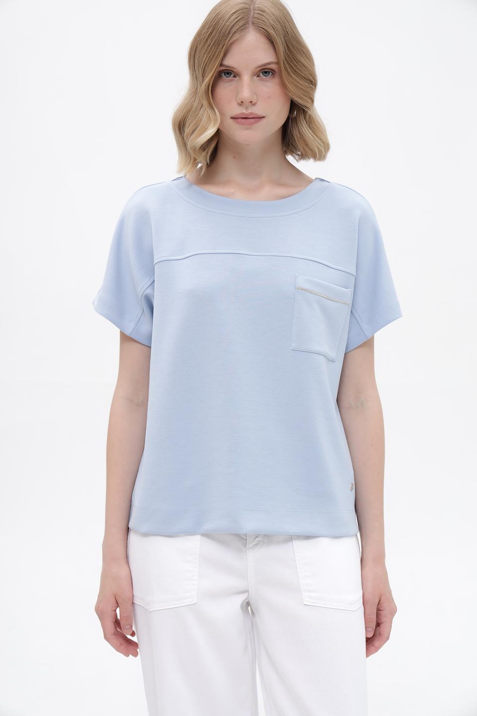 Футболка Monari с карманом голубая