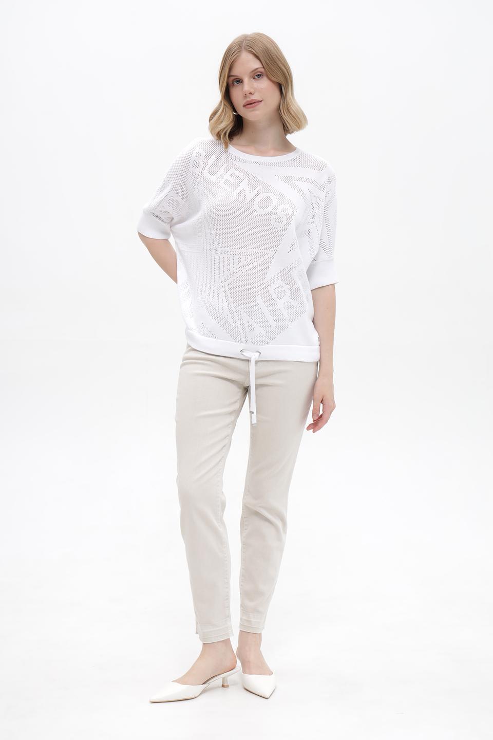 Пуловер Monari с ажурным узором