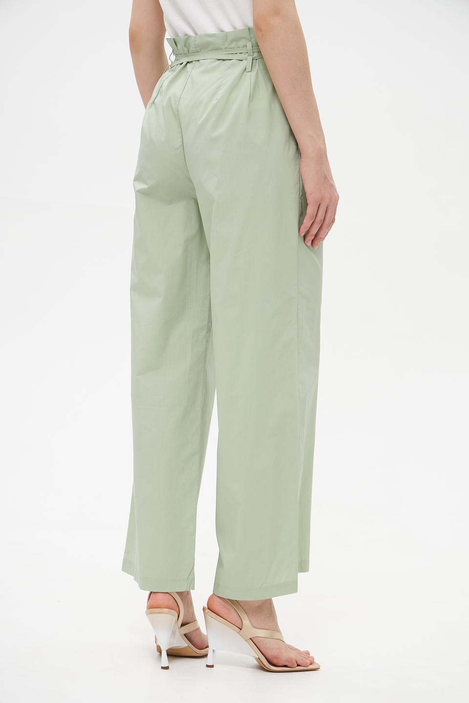 Брюки Croche с поясом мятного цвета