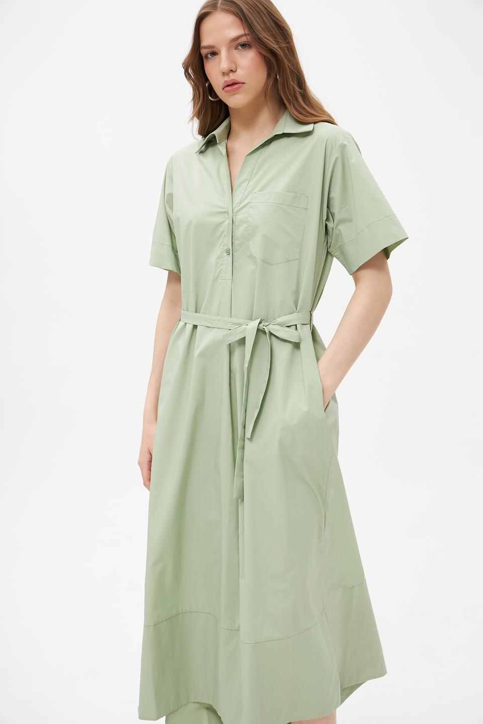 Платье рубашка Croche мятное