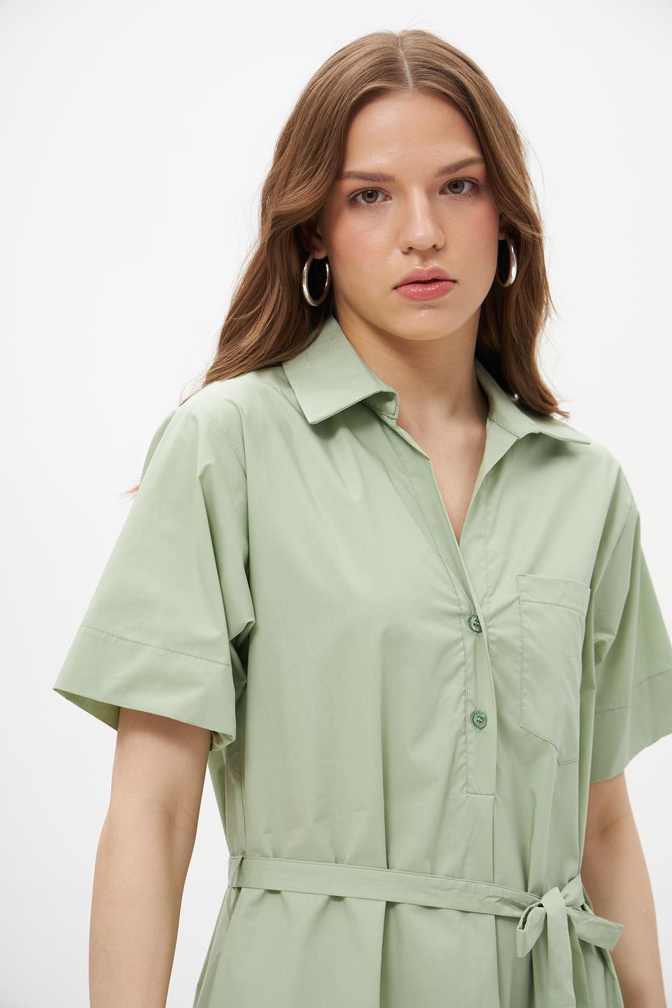 Платье рубашка Croche мятное