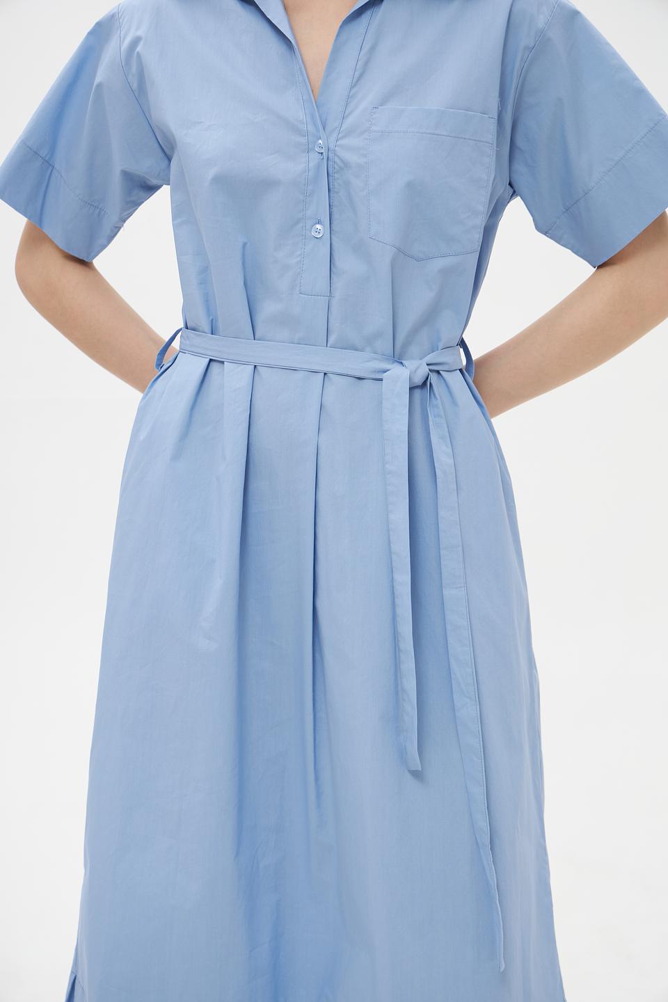 Платье Croche приталенное голубое