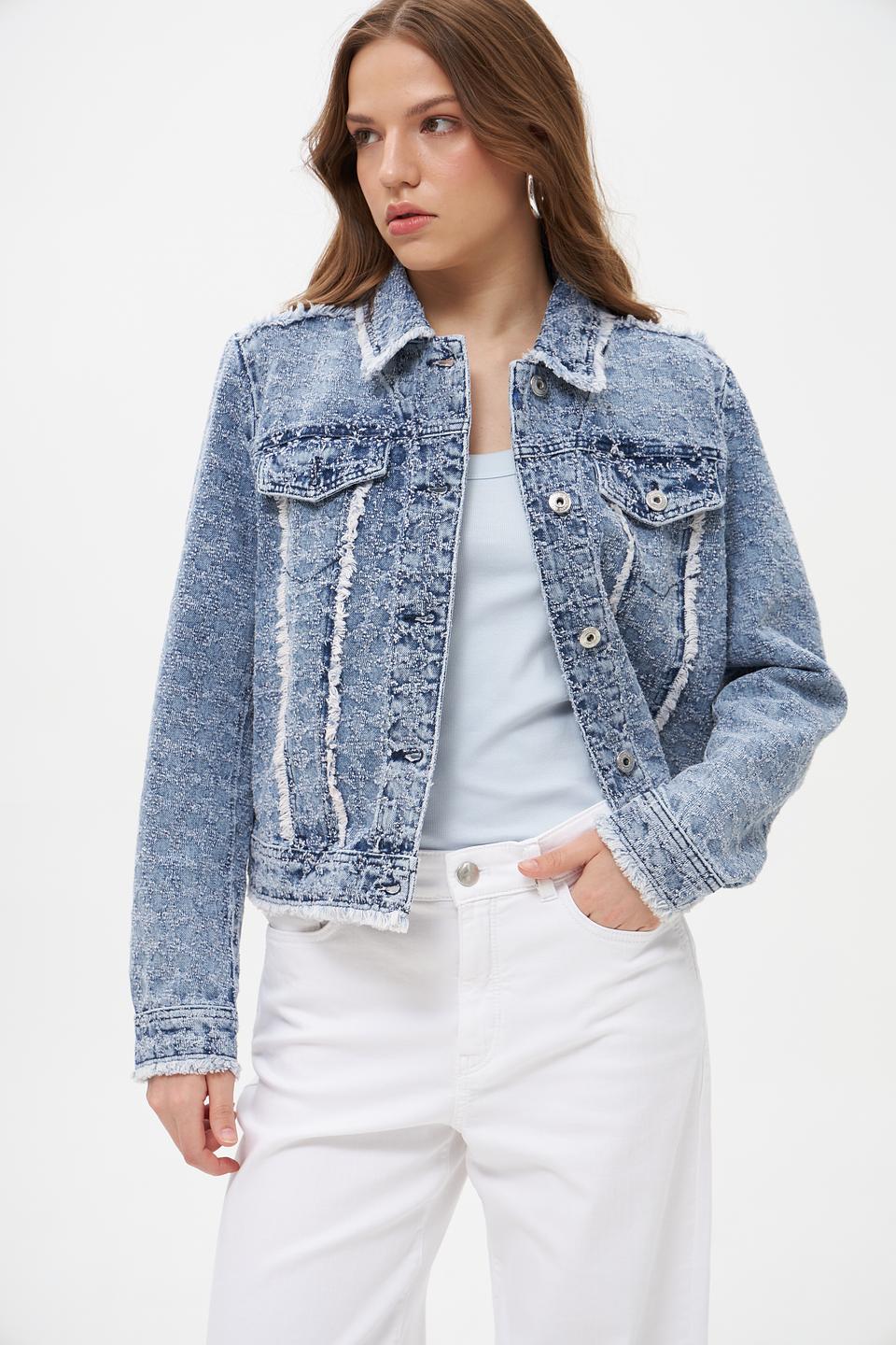 Джинсовая куртка Marc Aurel с бахромой