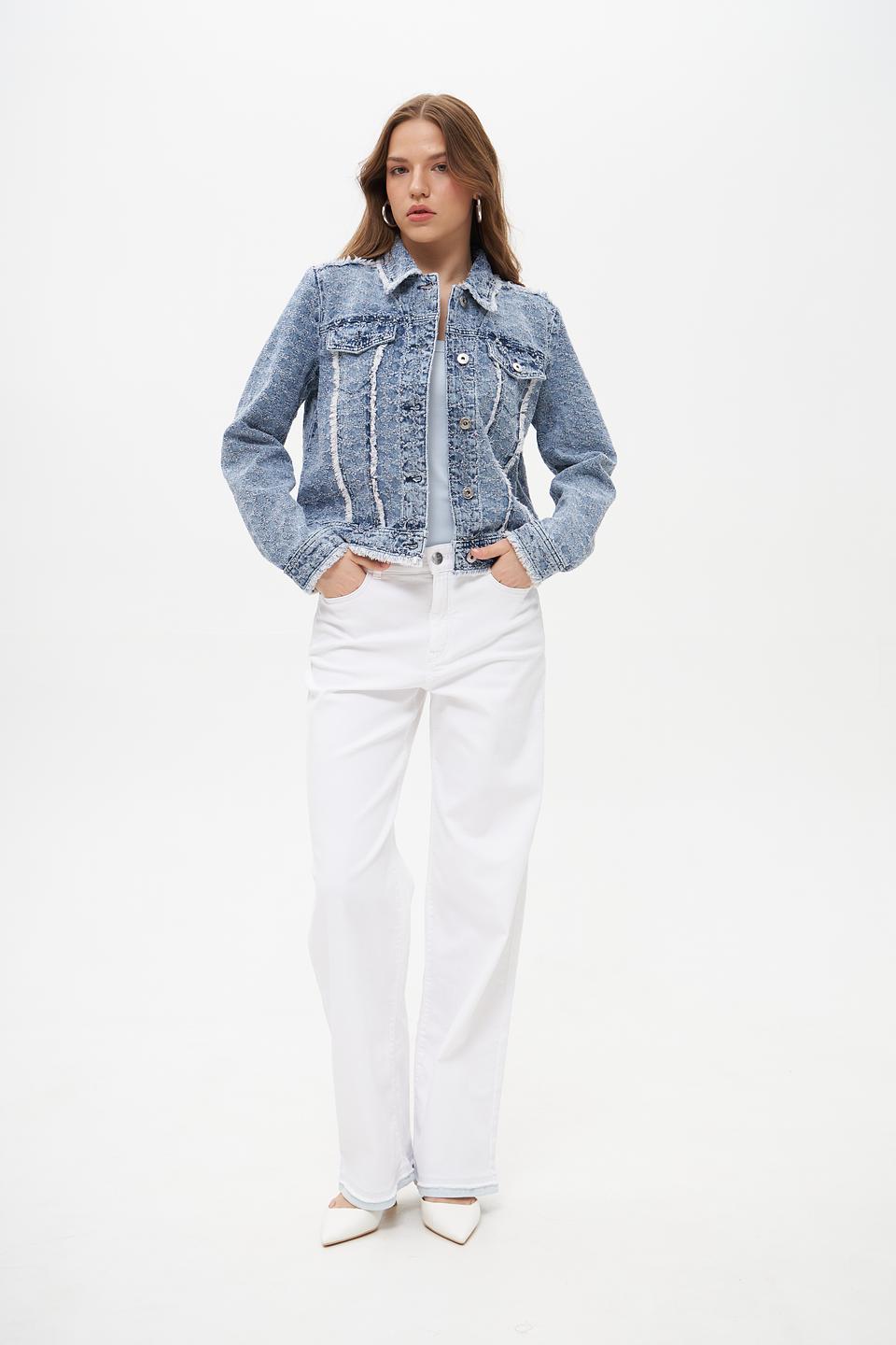 Джинсовая куртка Marc Aurel с бахромой