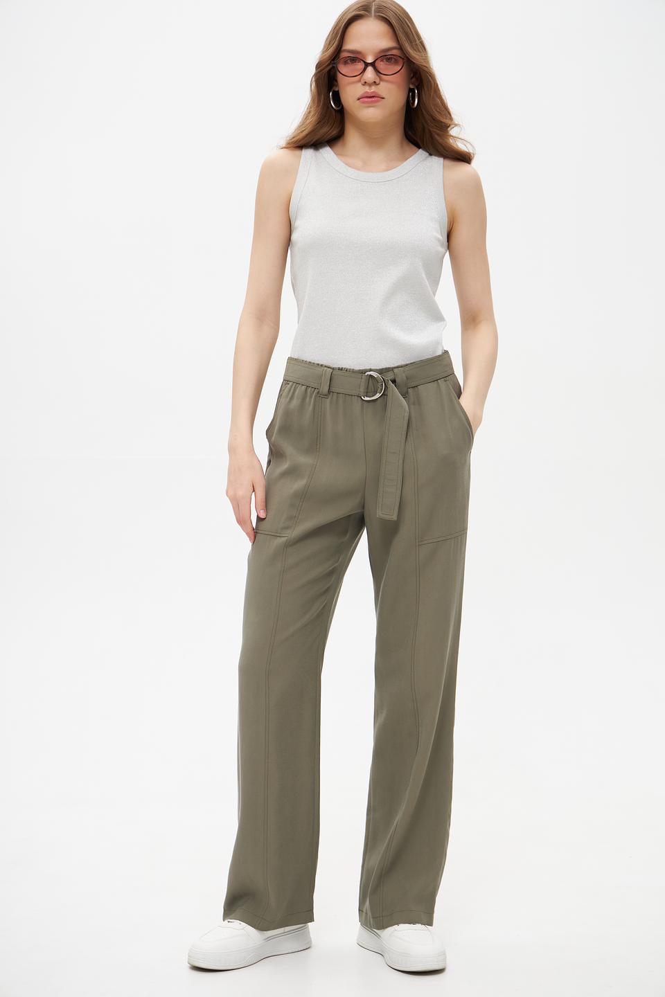 Брюки широкие Bianca хаки