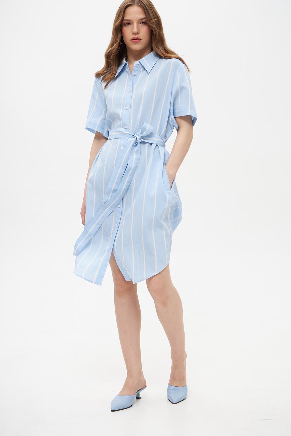 Платье Marc Aurel в полоску голубое