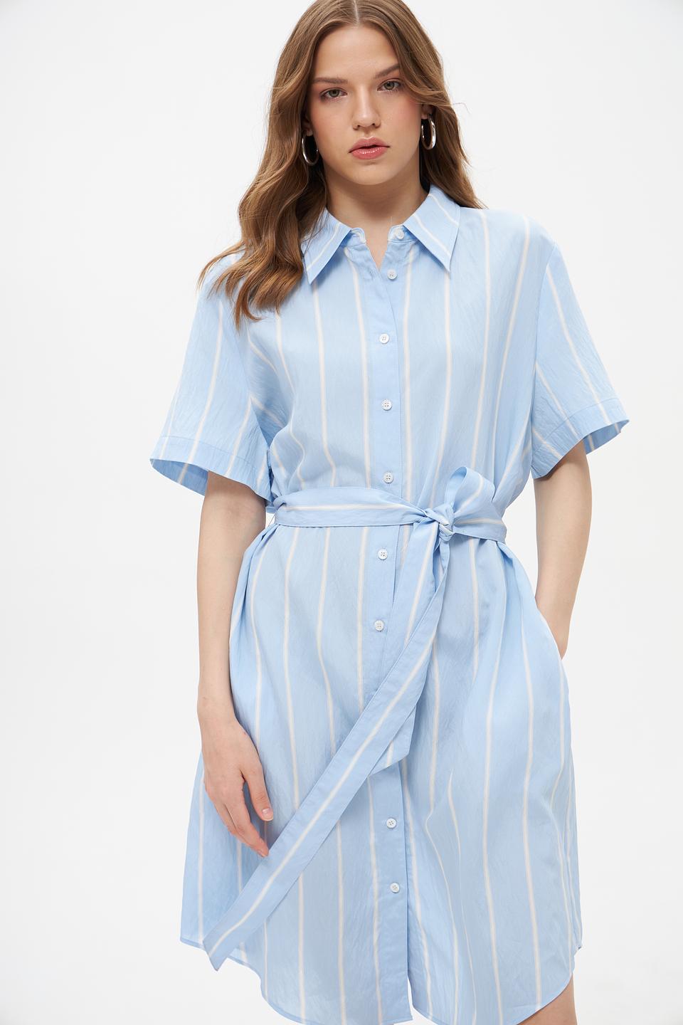 Платье Marc Aurel в полоску голубое