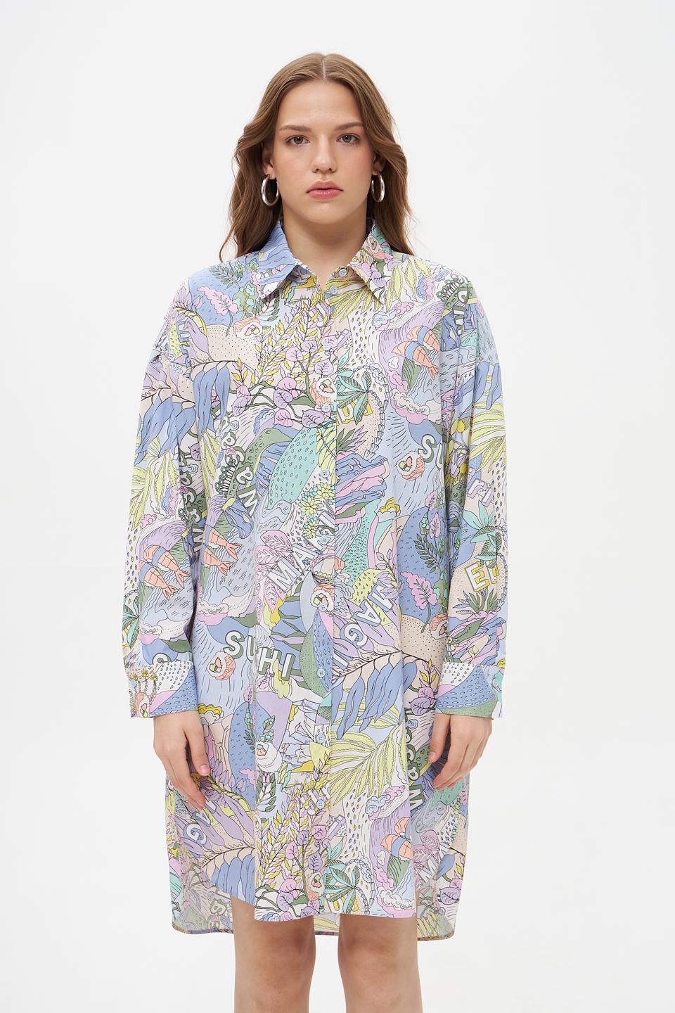 Платье-рубашка Marc Cain с принтом