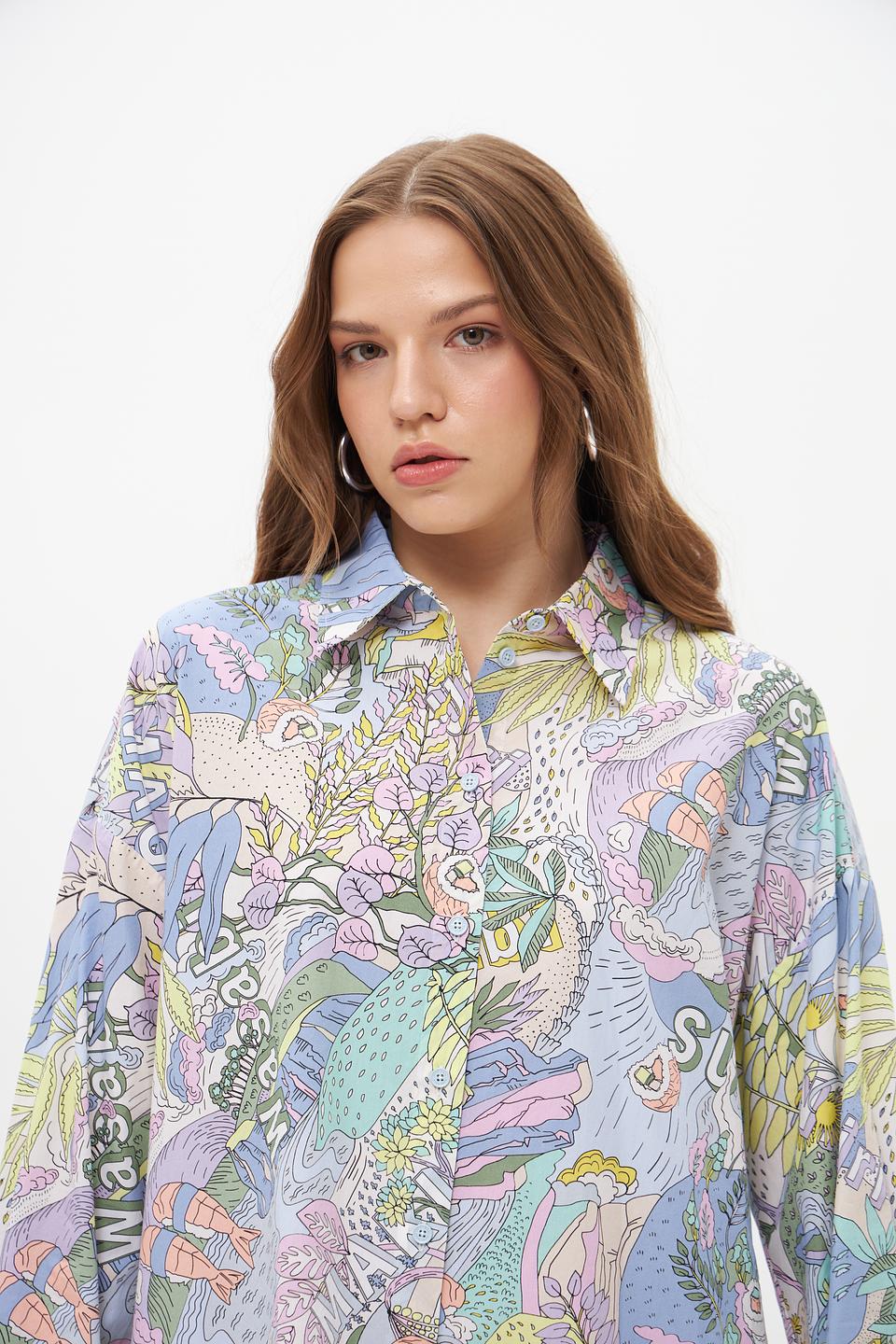 Платье-рубашка Marc Cain с принтом