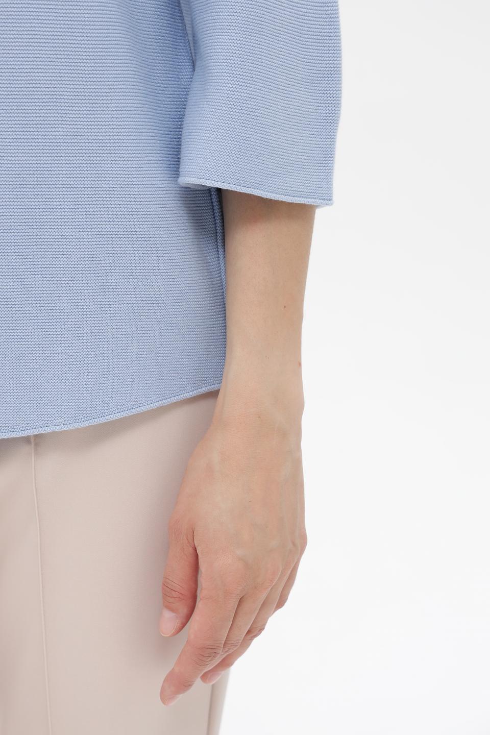 Пуловер Oui голубой с рукавом 3/4