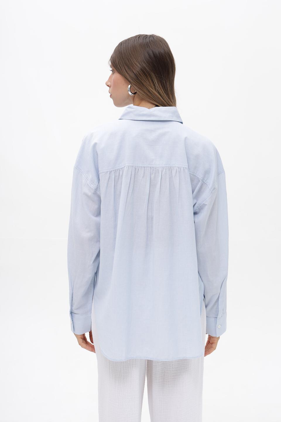 Блуза Tom Tailor denim голубая