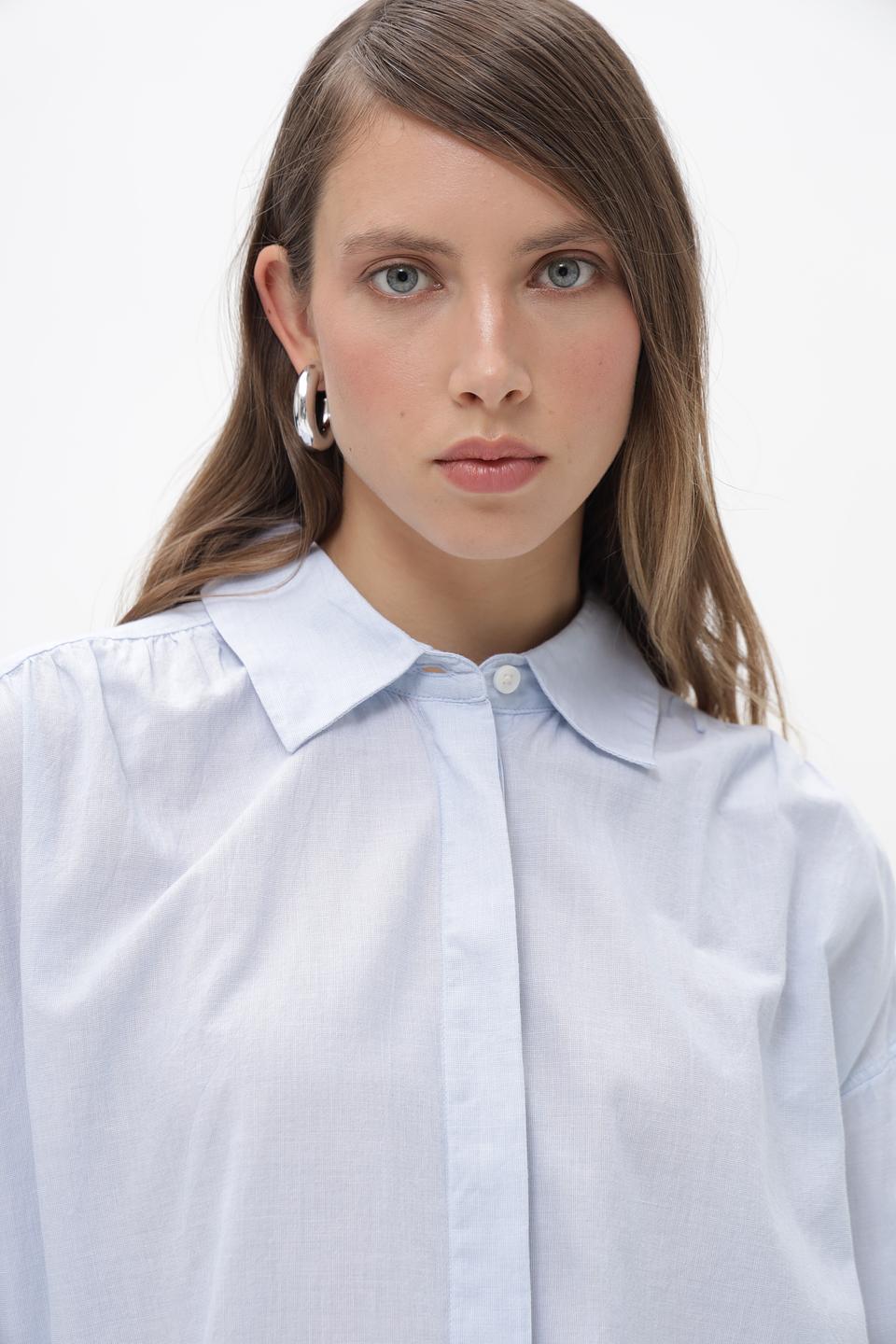 Блуза Tom Tailor denim голубая