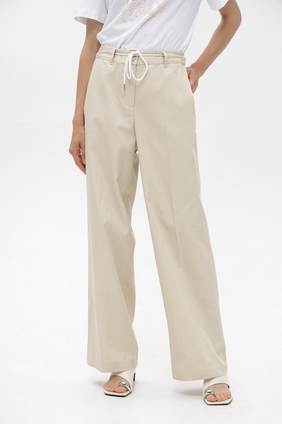 Брюки широкие Tom Tailor бежевые