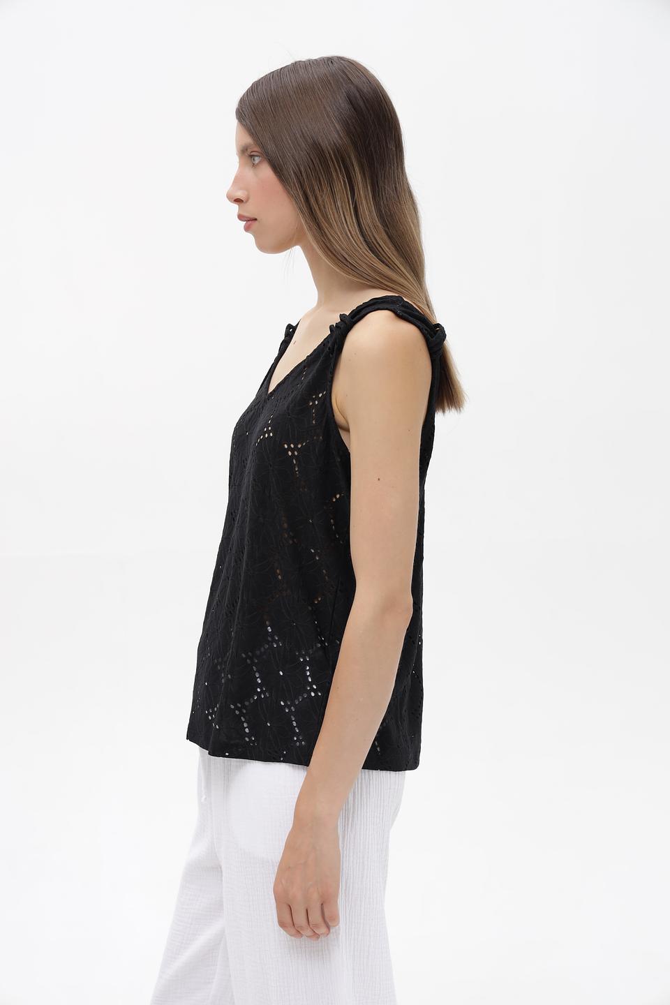 Топ Broadway с вышивкой черного цвета