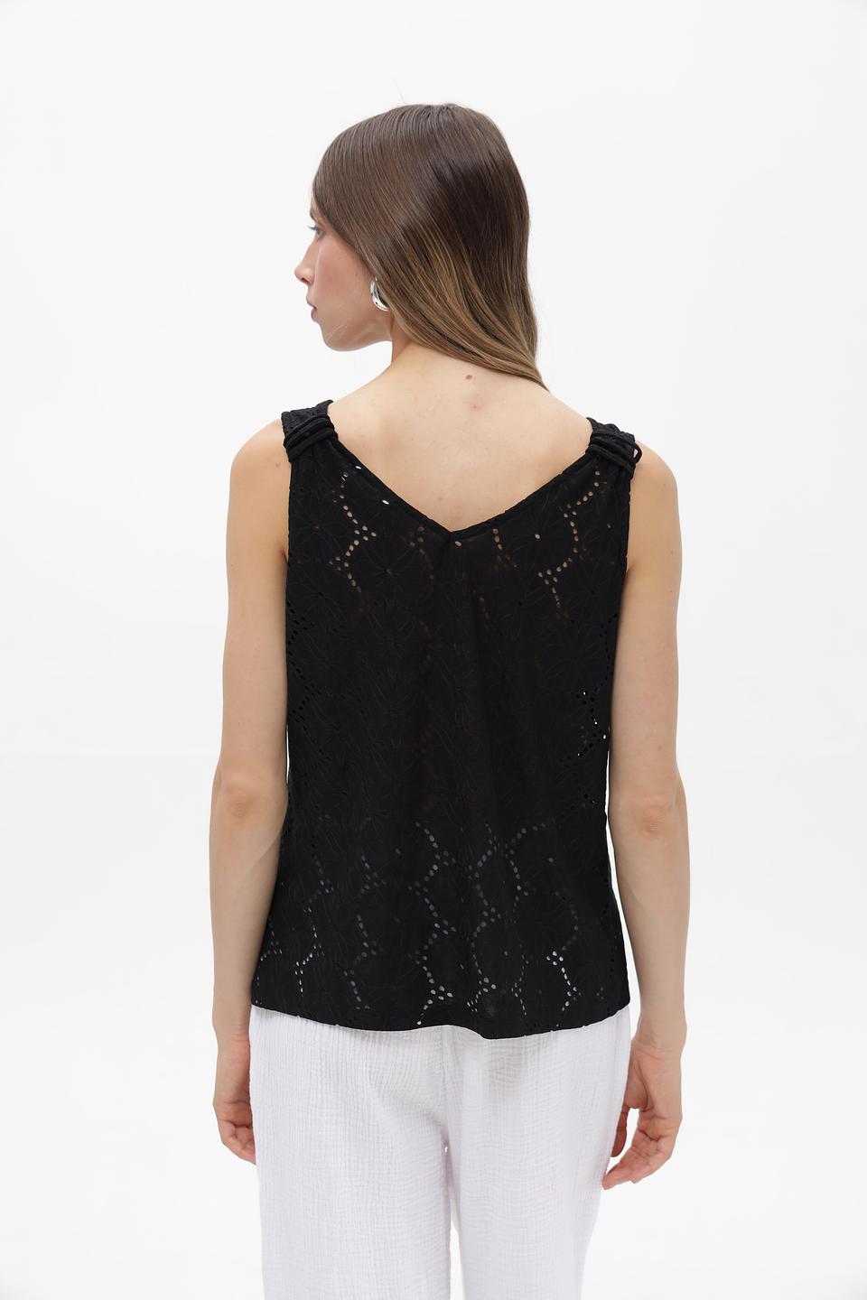 Топ Broadway с вышивкой черного цвета
