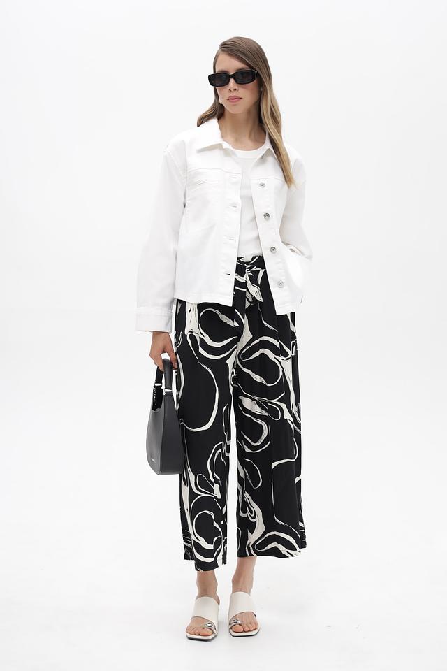 Брюки Broadway с принтом чёрно-белый