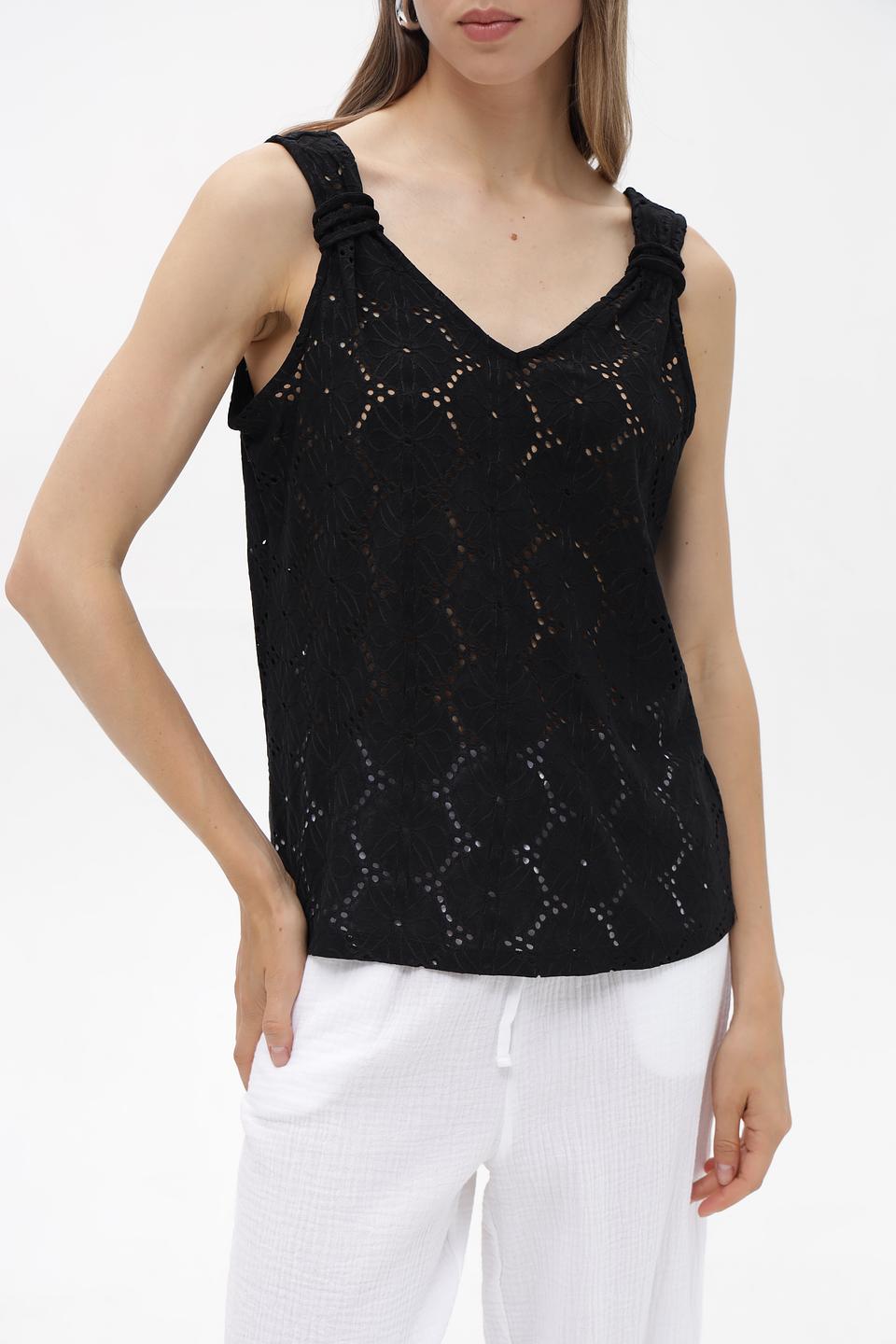 Топ Broadway с вышивкой черного цвета