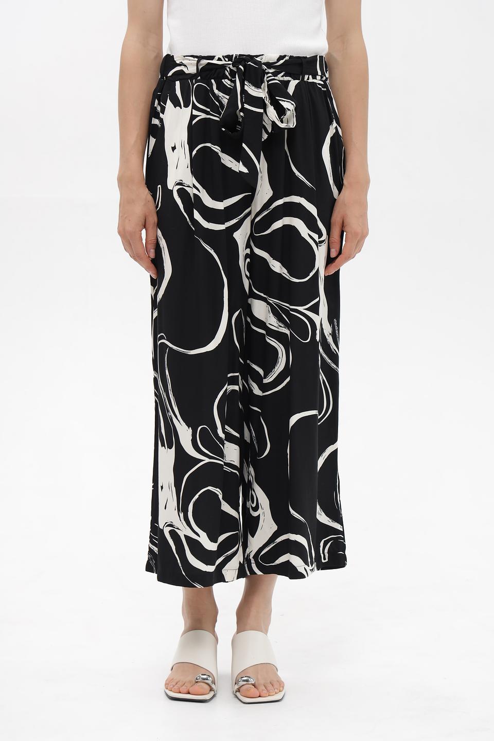Брюки Broadway с принтом чёрно-белый