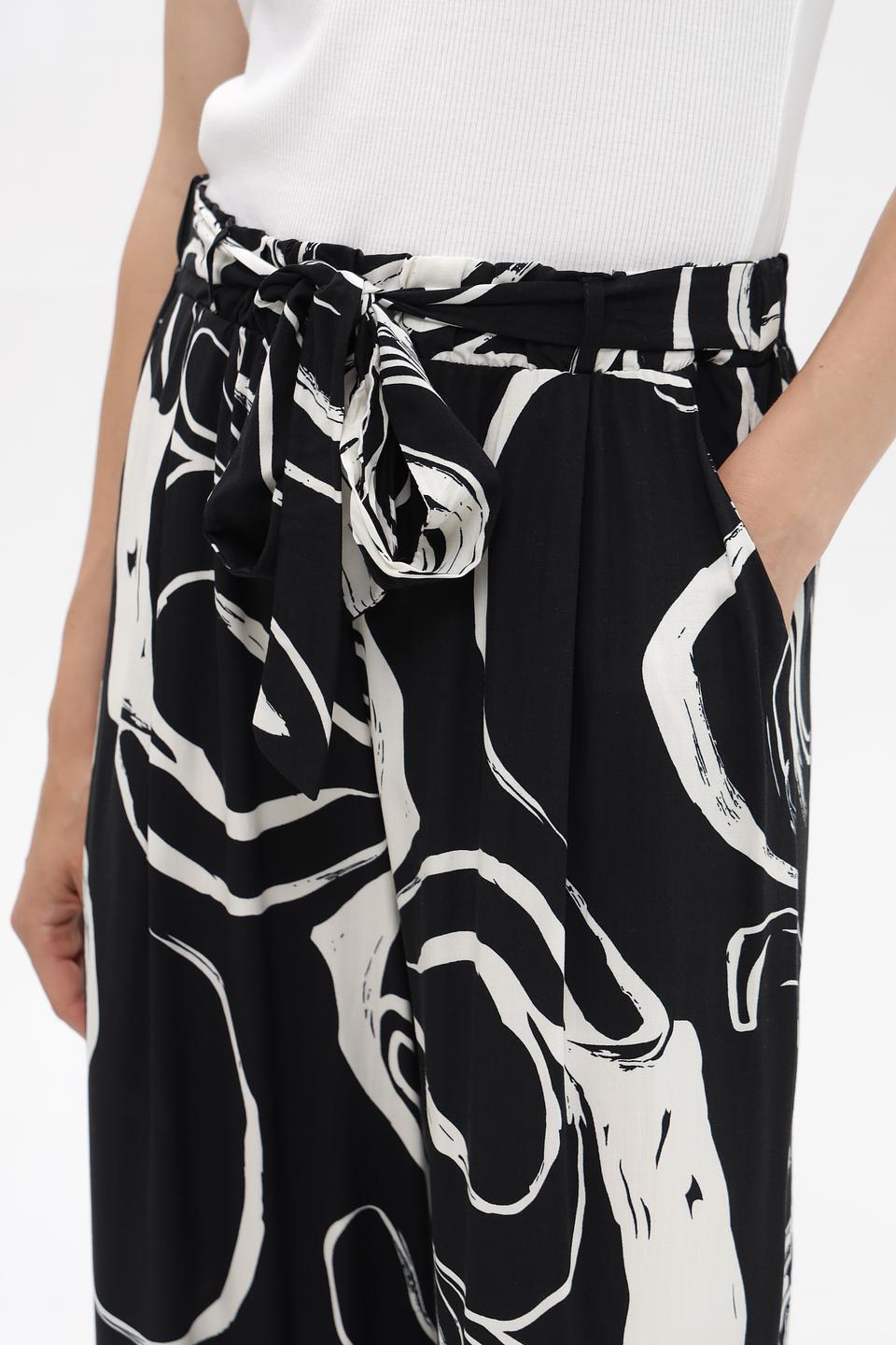 Брюки Broadway с принтом чёрно-белый