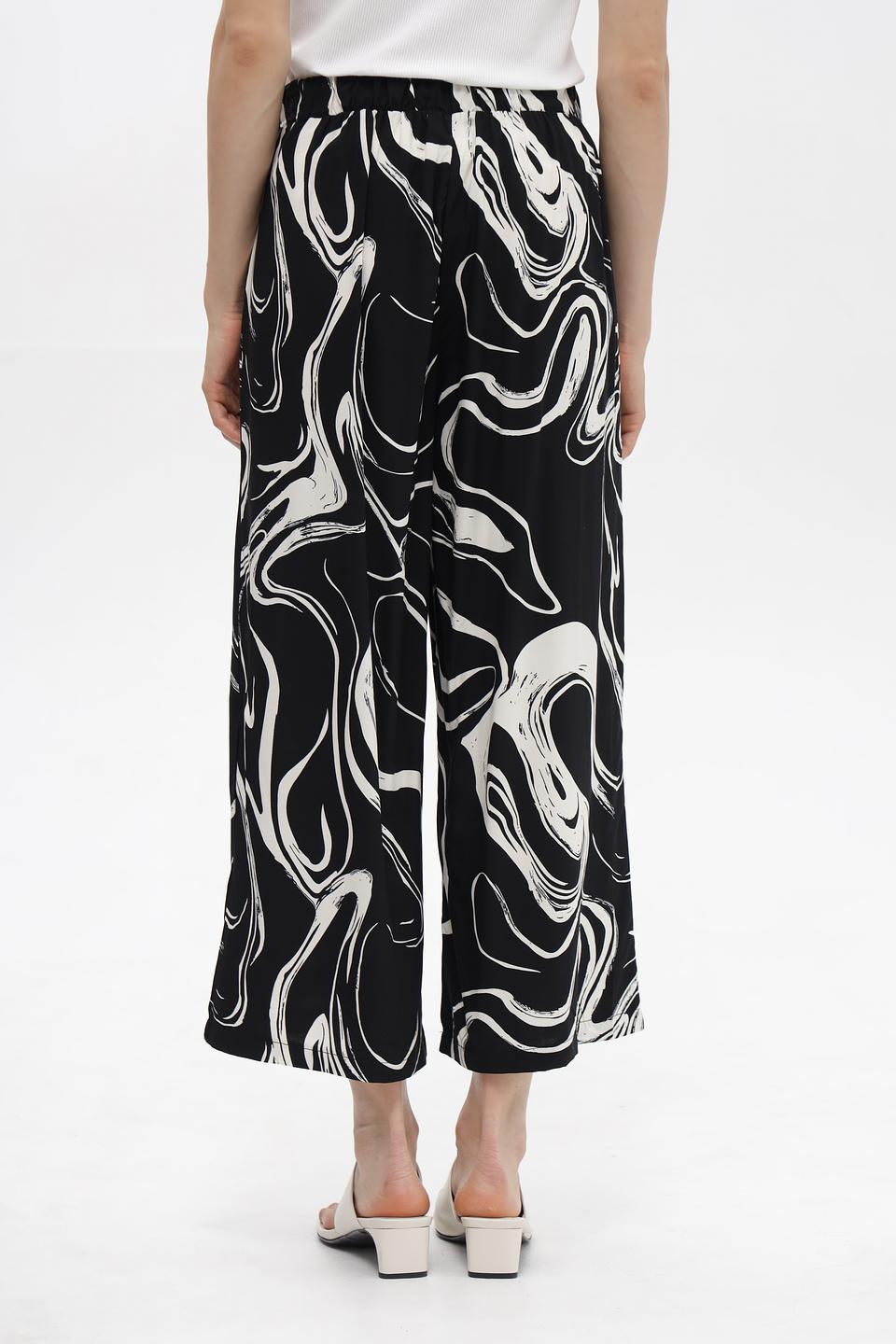 Брюки Broadway с принтом чёрно-белый