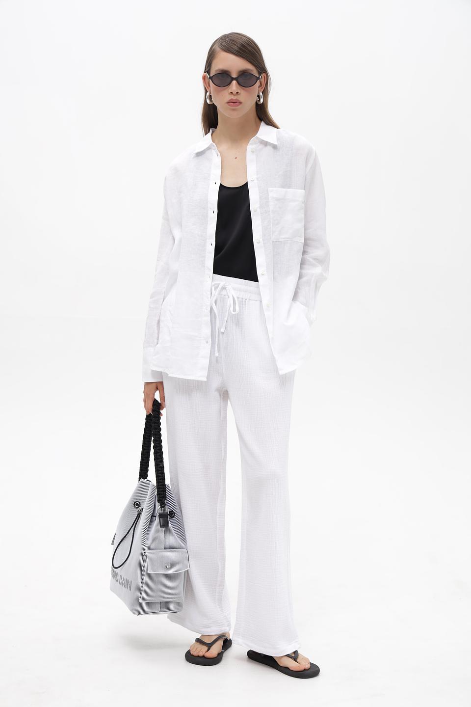 Брюки широкие Broadway белый