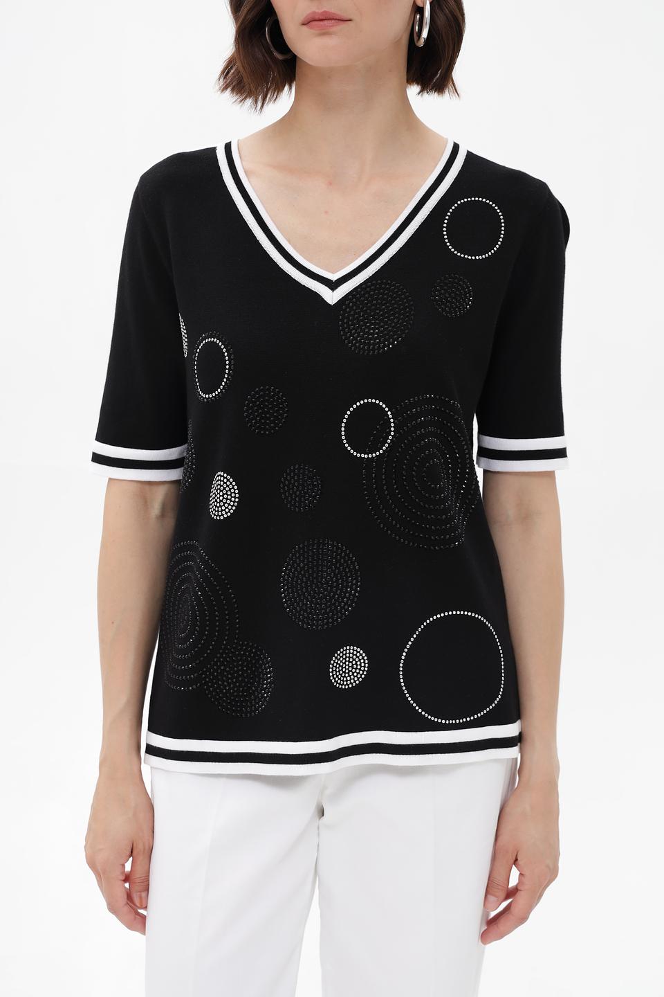 Пуловер Passioni с кругами чёрный