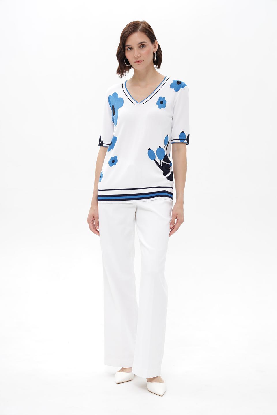 Пуловер Passioni с цветочным принтом