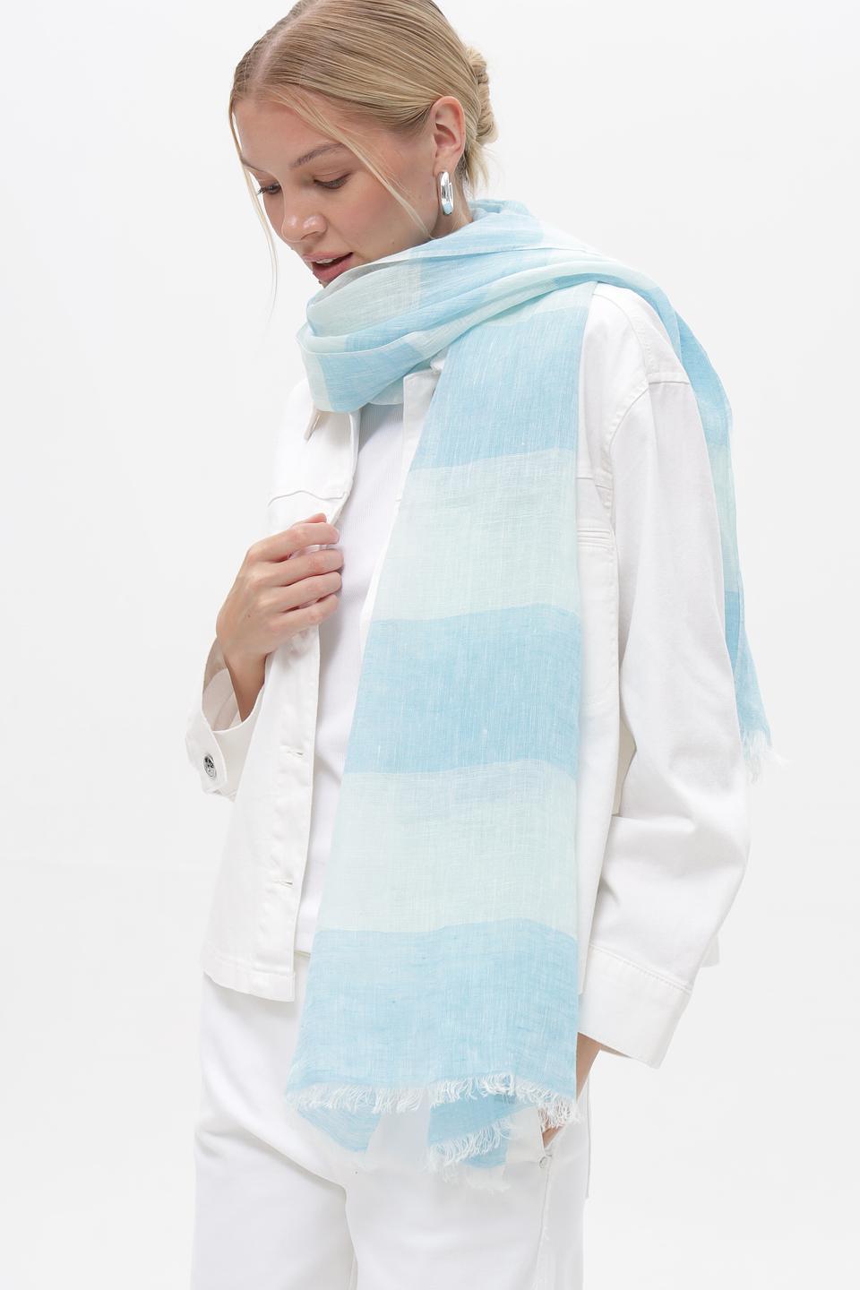 Шарф Fraas льняной голубой