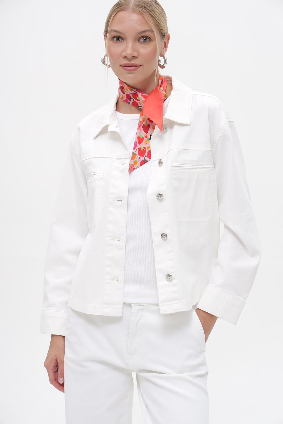 Шарф Fraas с клубничным принтом