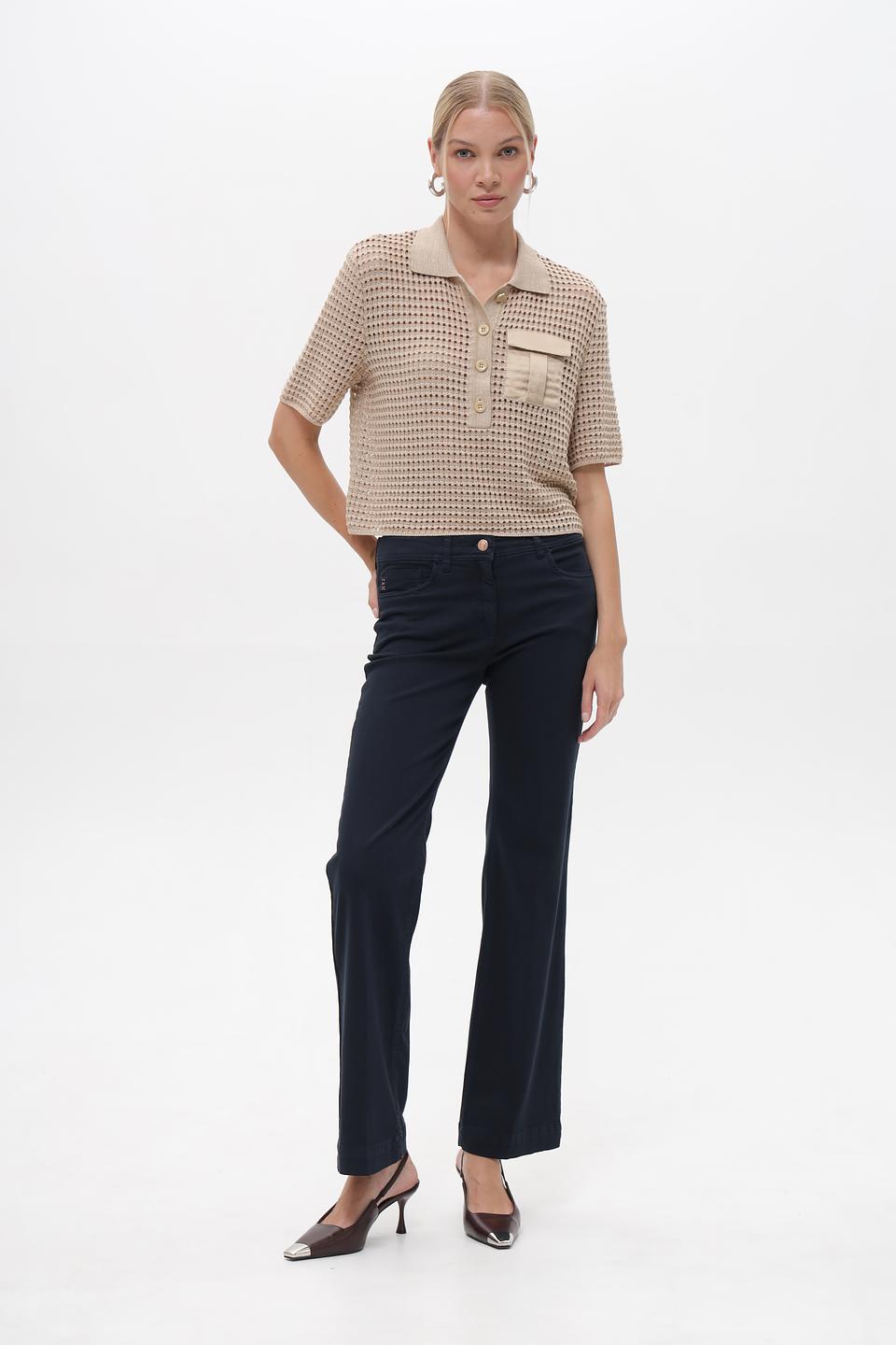 Брюки ZRS клеш темно-синие