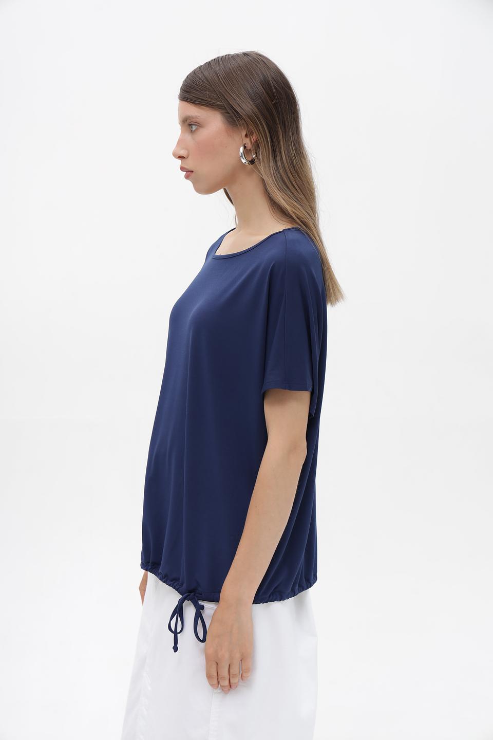 Блуза Miss Lagotte с завязками синяя