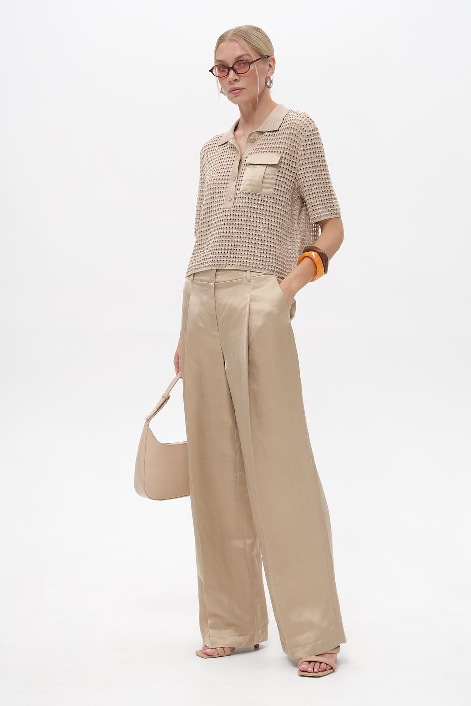 Брюки палаццо Marc Cain бежевые