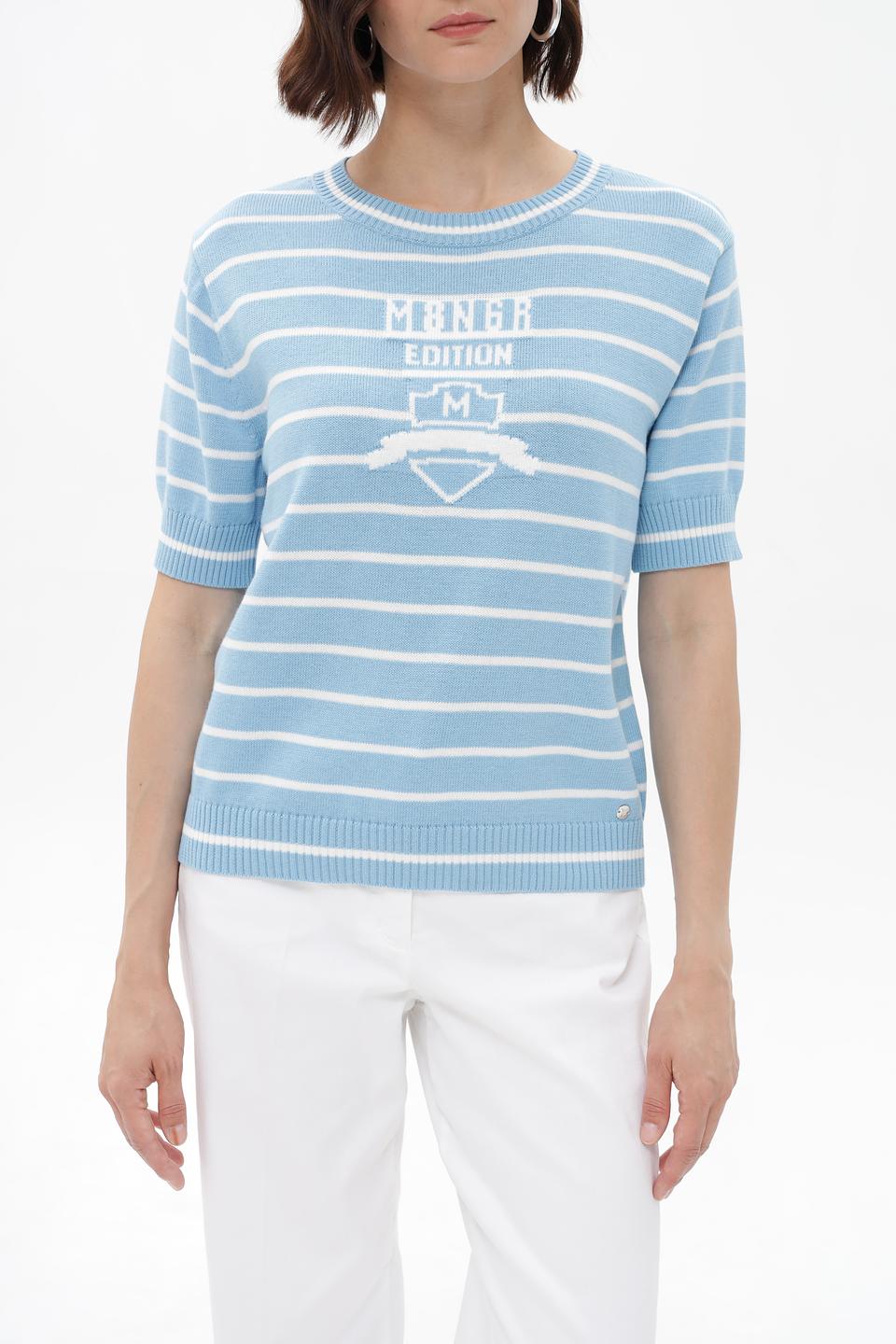 Пуловер Monari в полоску голубой