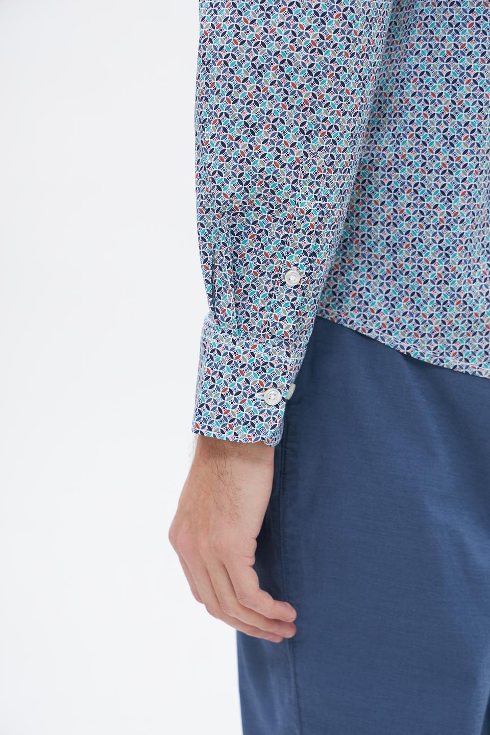 Рубашка Lerros с принтом голубой