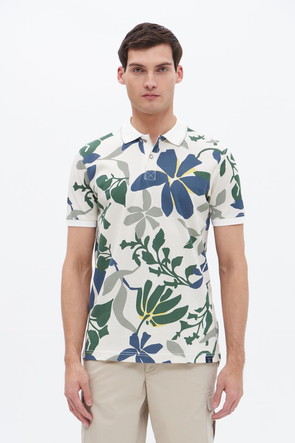 Поло Lerros с цветочным принтом