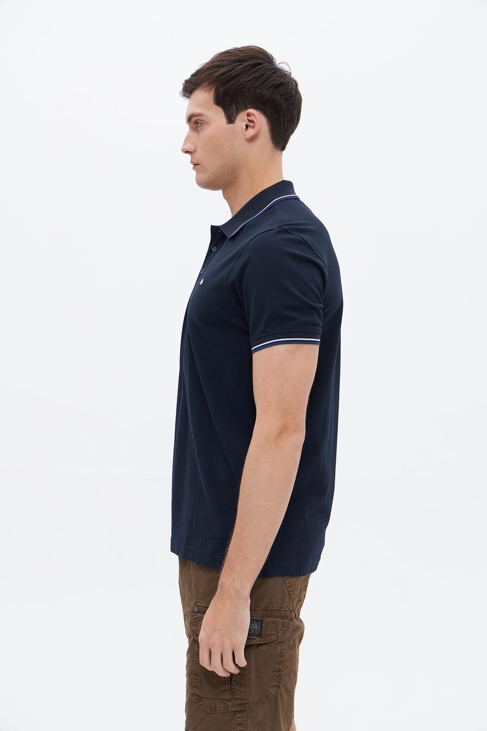 Поло Granchio мужское тёмно-синее с полоской