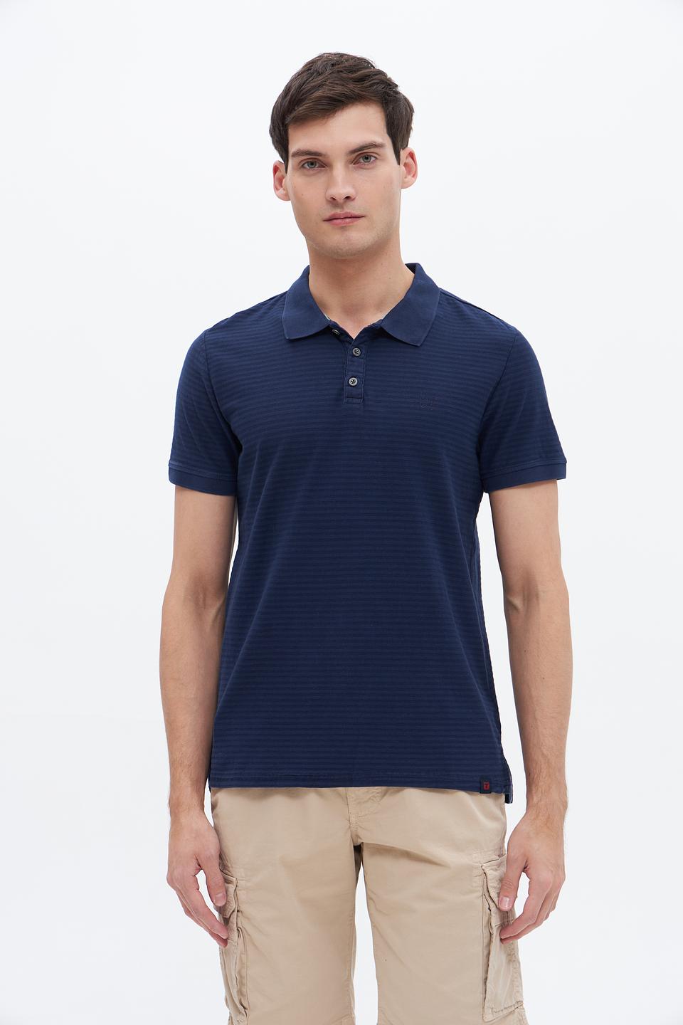 Поло Time Zone мужское тёмно-синее