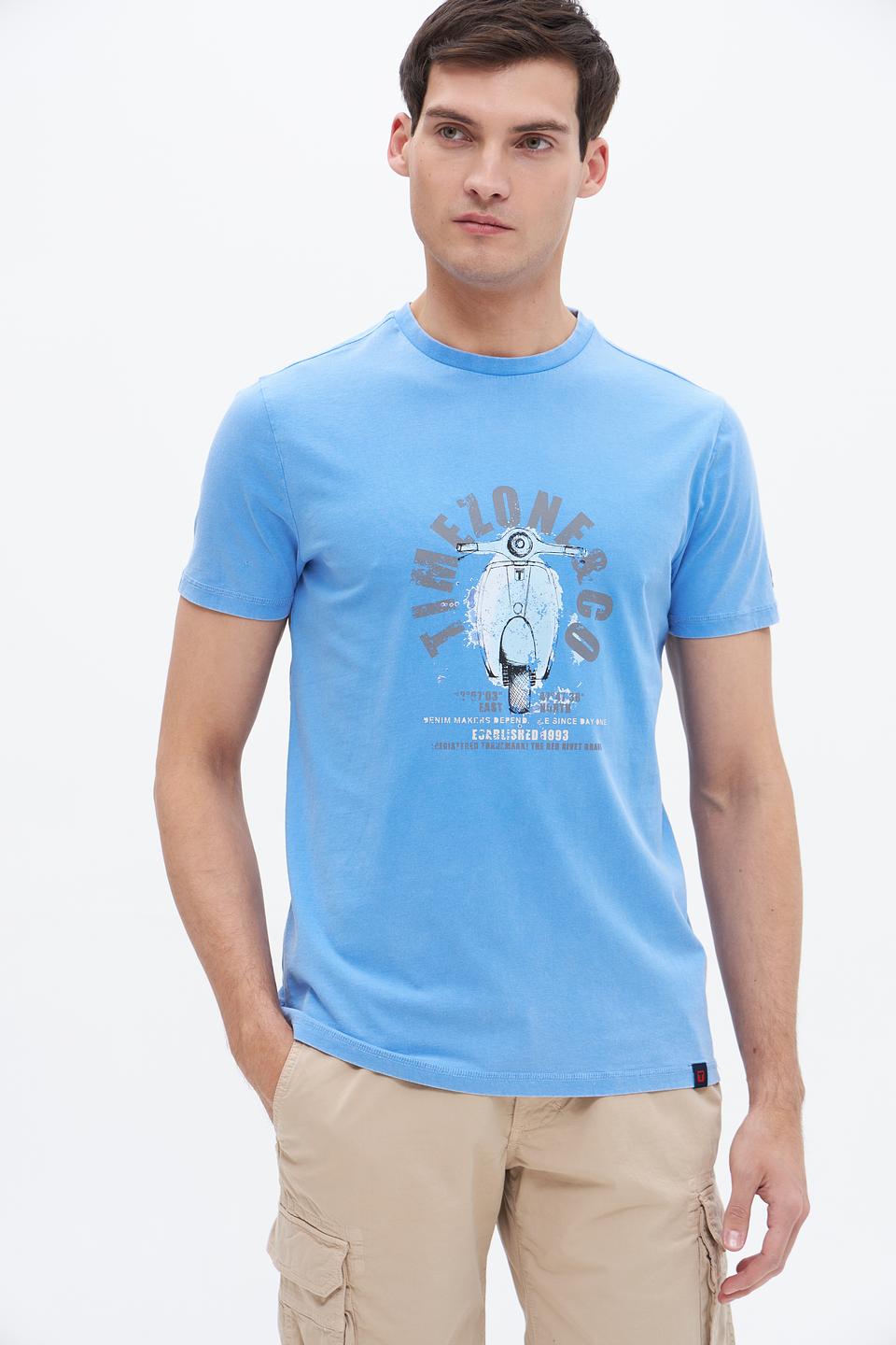 Футболка Time Zone с принтом голубая